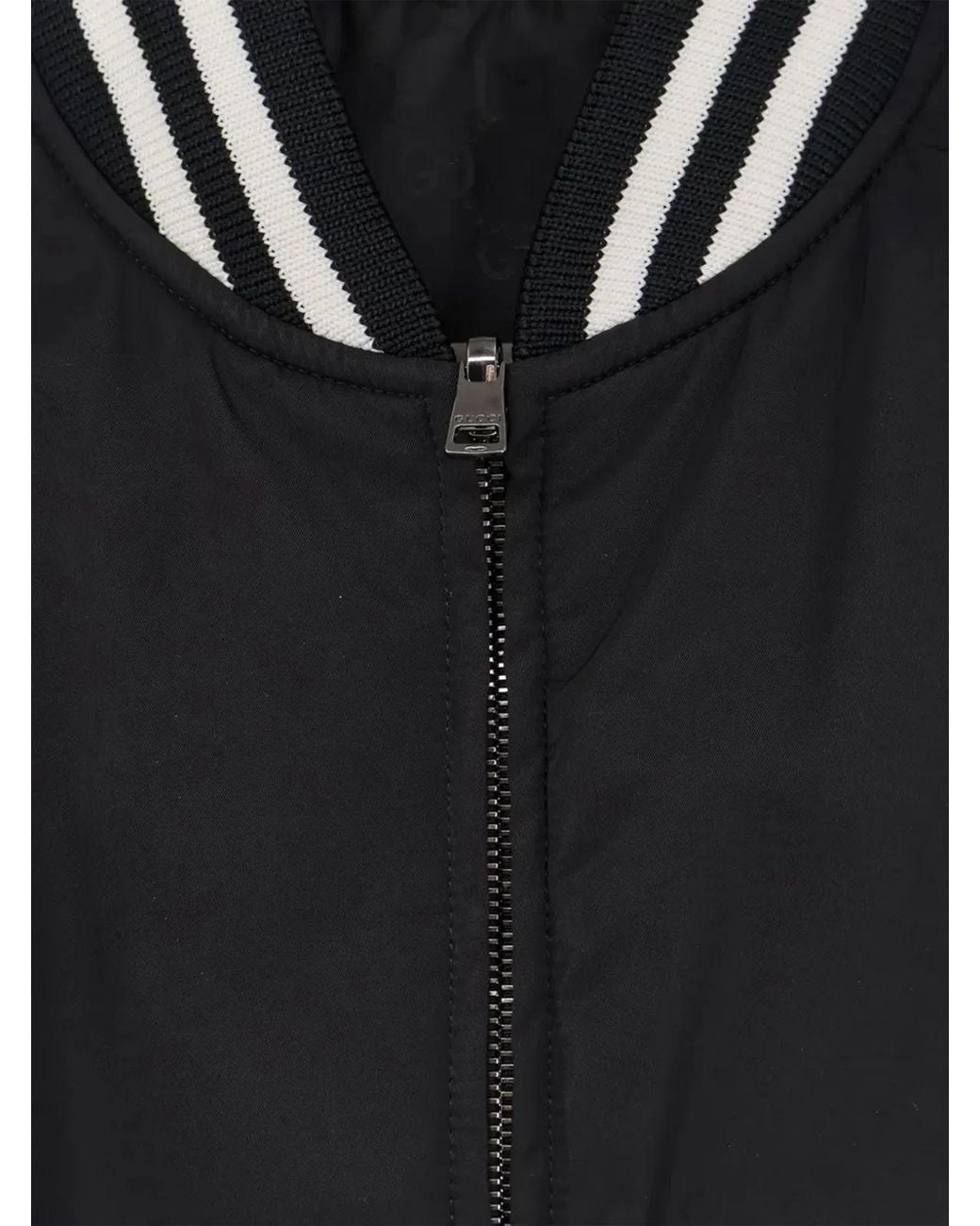 Gucci Black Reversible Nylon Twill Zip Jacket for men