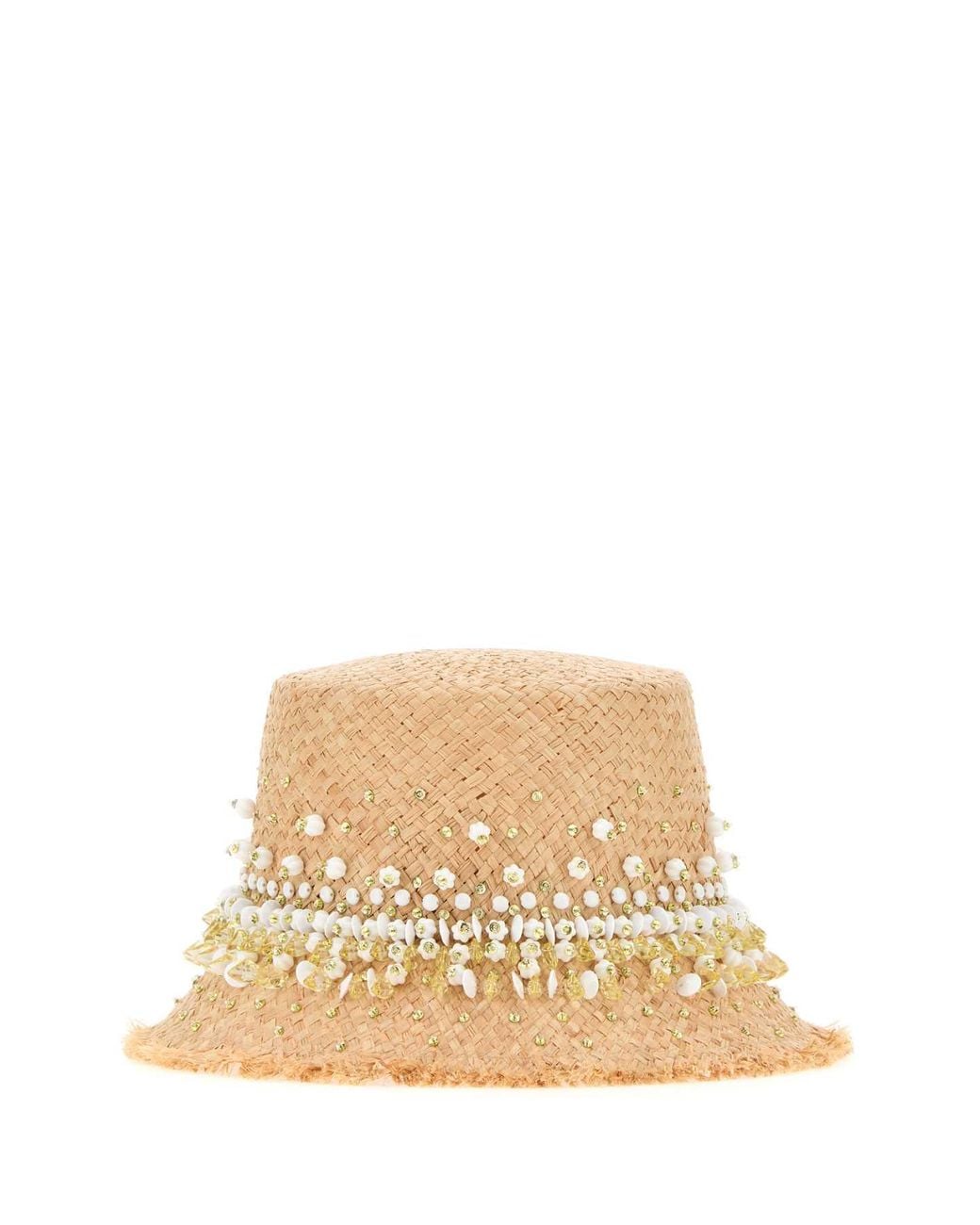 Prada Natural Raffia Bucket Hat