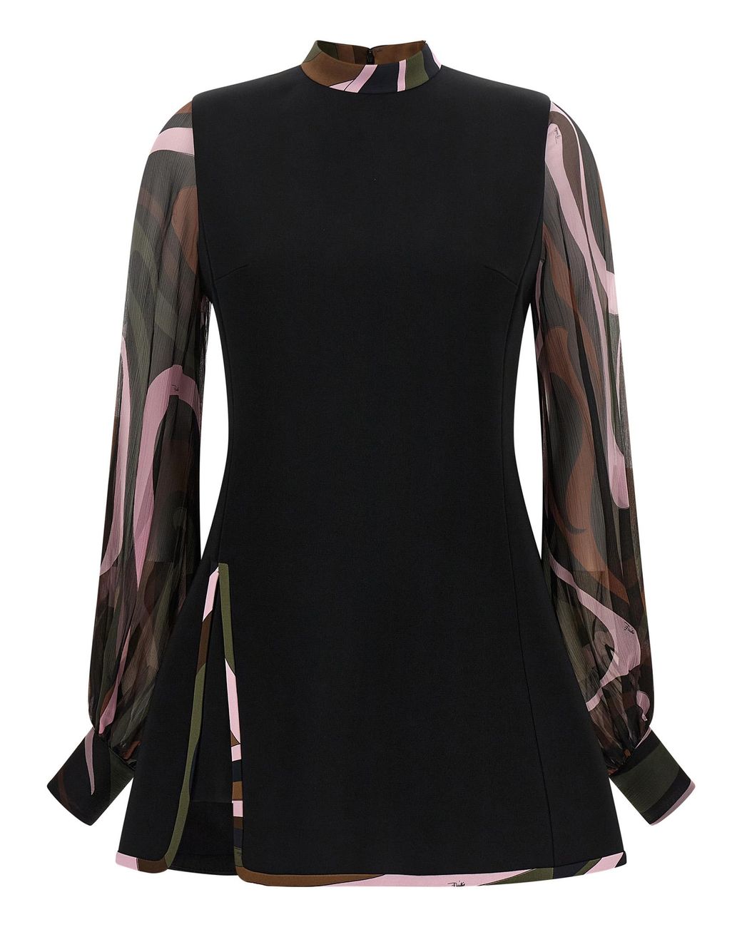 Emilio Pucci Black 'Marmo' Cady Dress