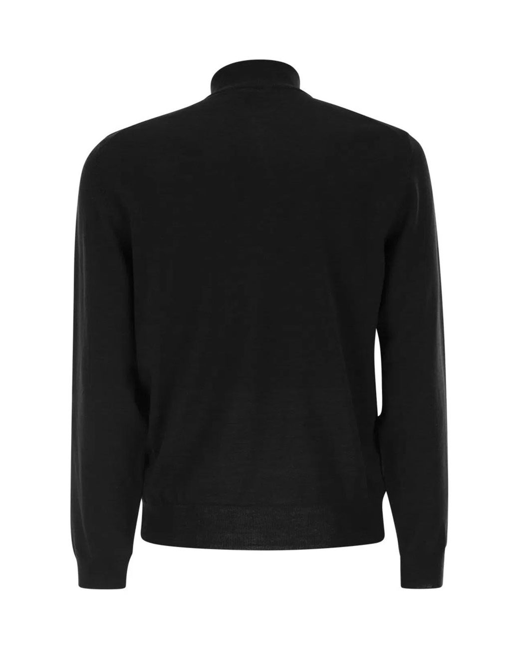 Boss Black Virgin Wool Jumper With Zip Collar for men