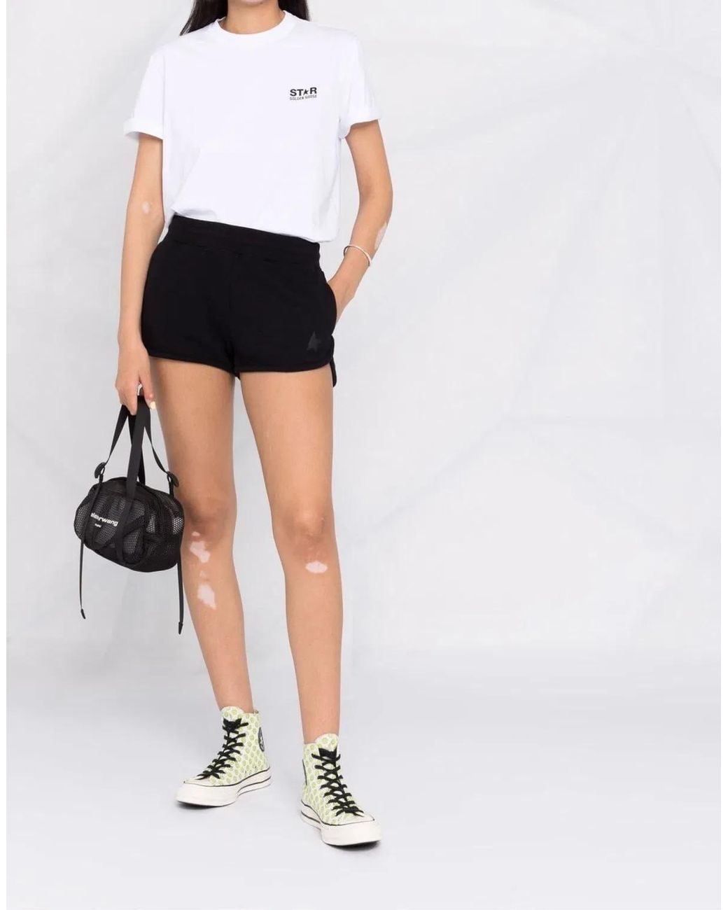 Golden Goose Deluxe Brand Black Diana Star Logo Shorts