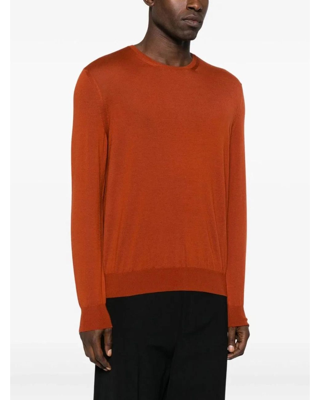 Saint Laurent Orange Wool Sweater for men