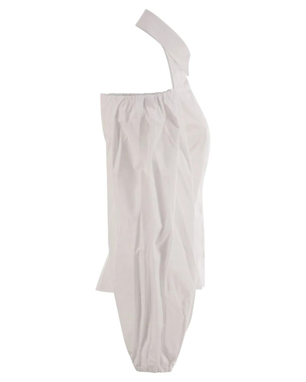 MVP WARDROBE White Cotton Shirt With Balloon Sleeves