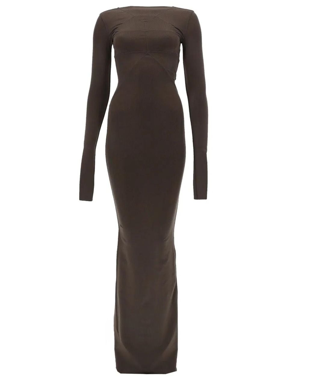 Rick Owens Brown Abito "Temple Gown"