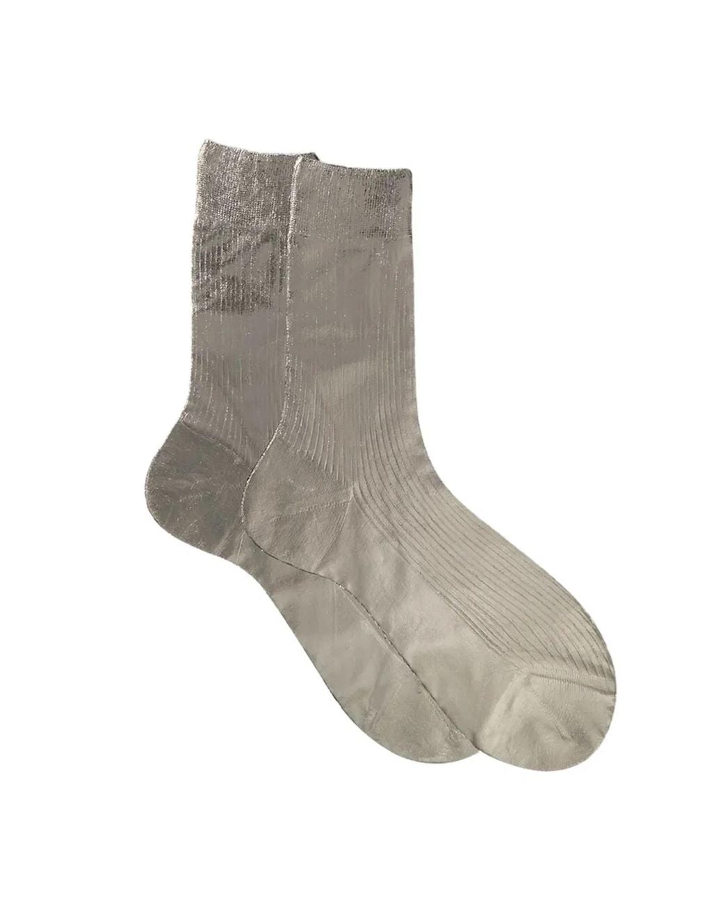 Maria La Rosa Gray One Ribbed Laminated Socks