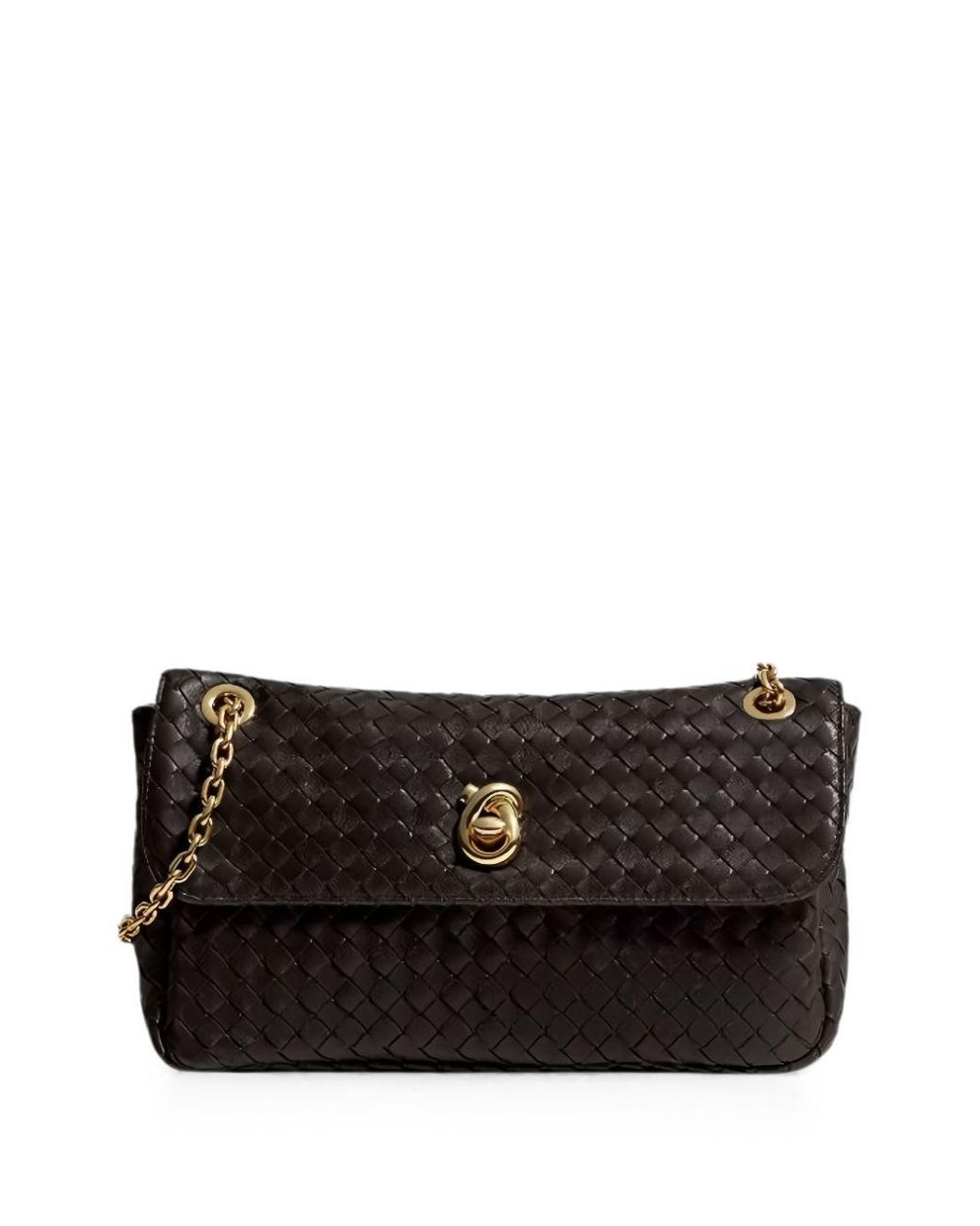 Bottega Veneta Black Intrecciato Shoulder Bag