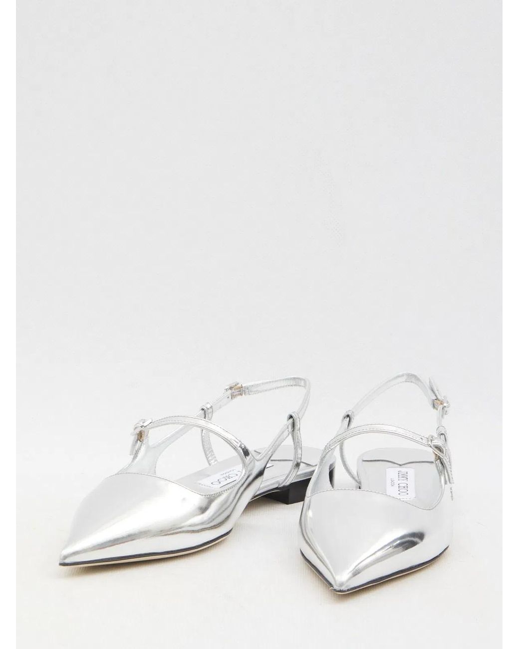 Jimmy Choo White Didi Leather Slingback Pumps