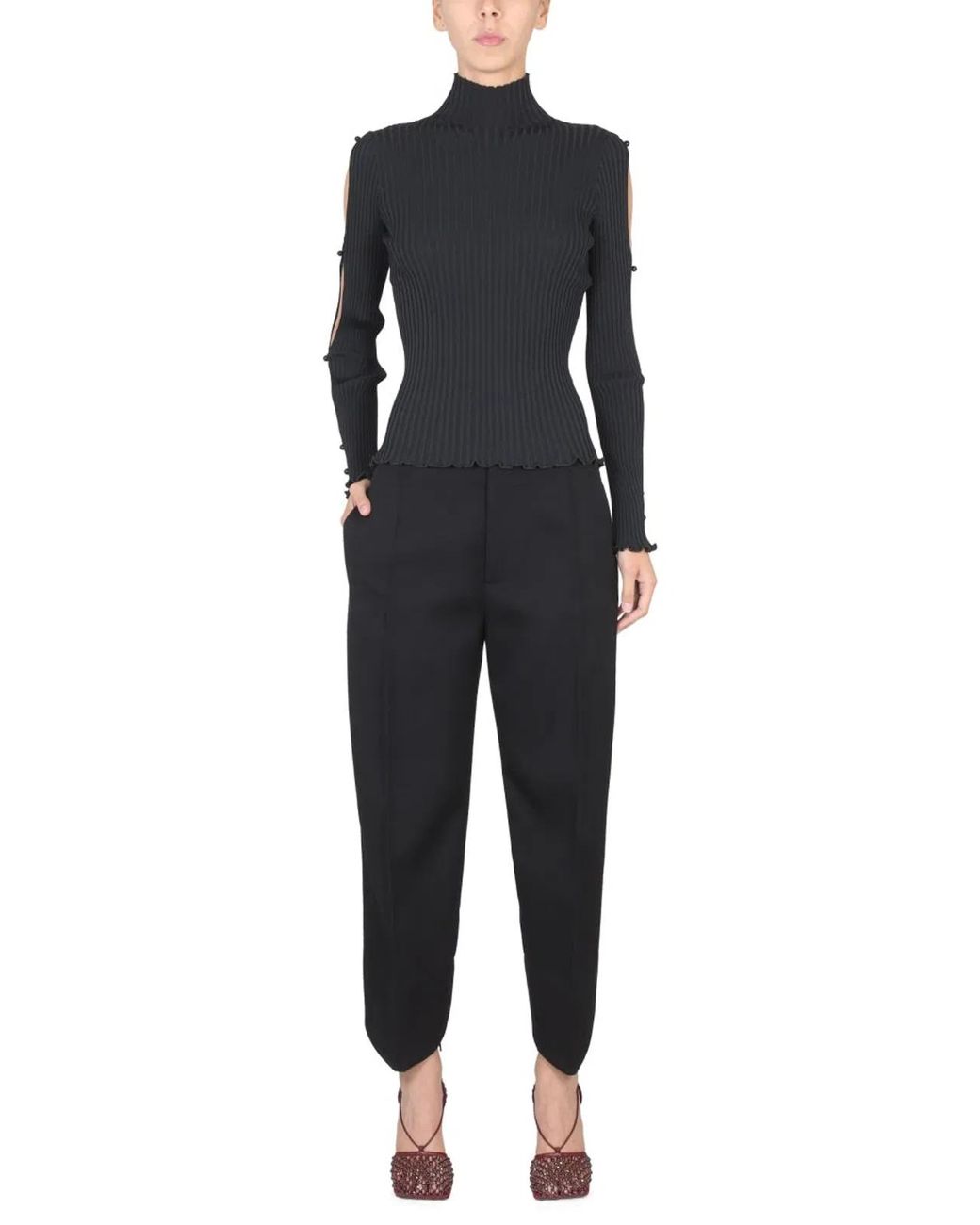 Bottega Veneta Black Bottega Veneta Turtleneck Knit Sweater