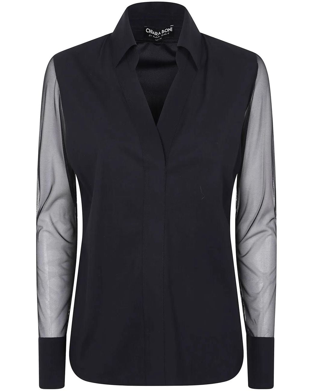 Chiara Boni Black Kai Illusion Jersey Shirt