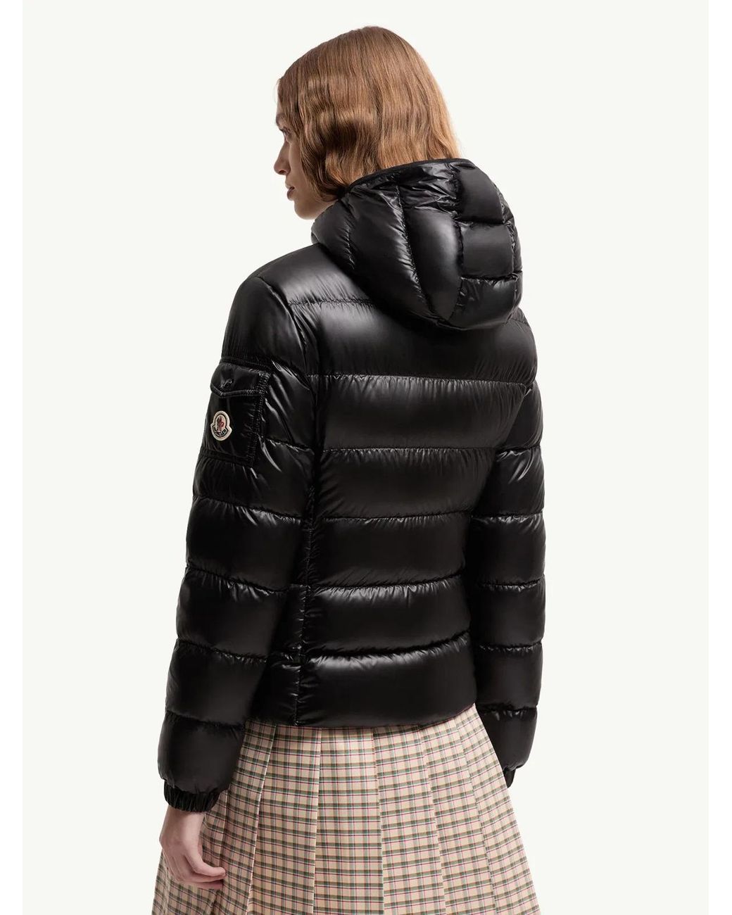 Moncler Black Glesse Short Down Jacket With Hood