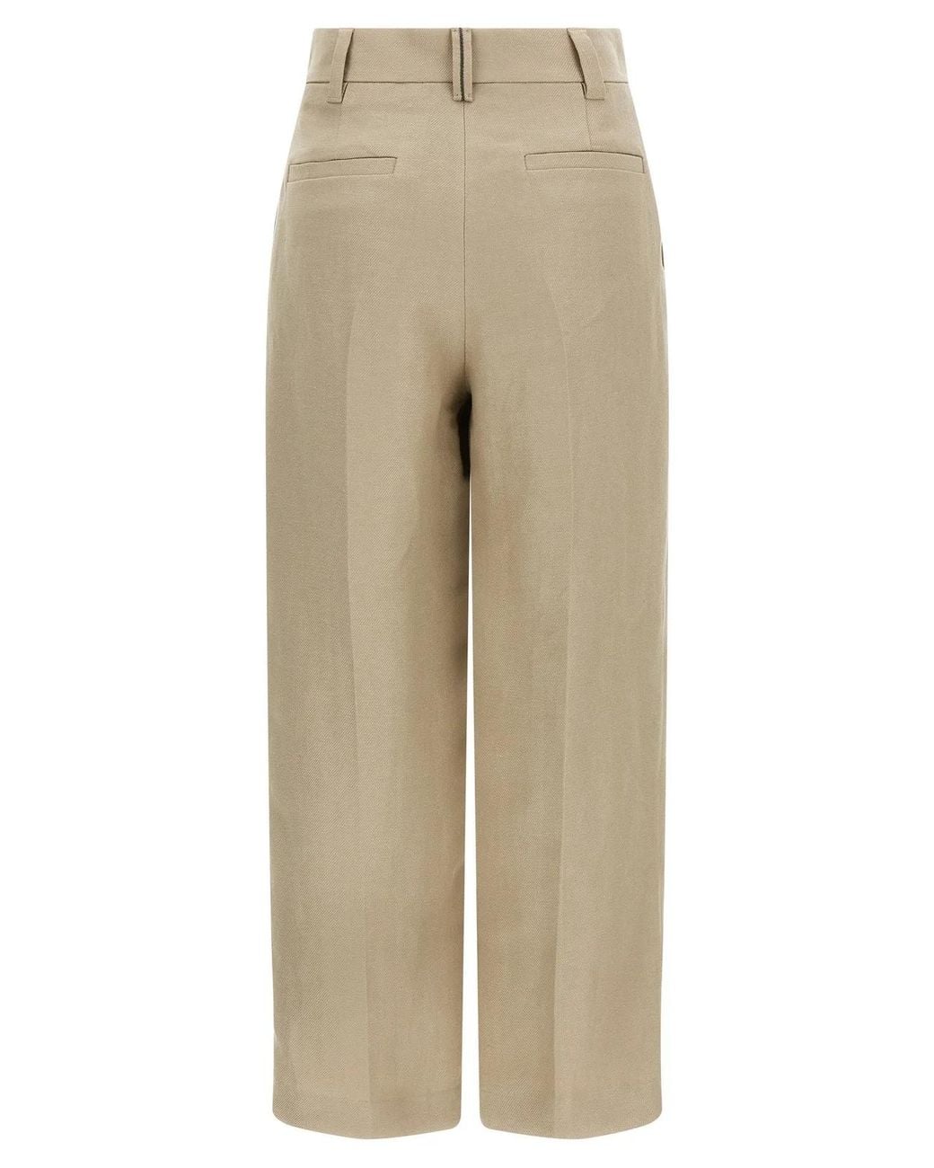 Brunello Cucinelli Natural Linen Casual Pants