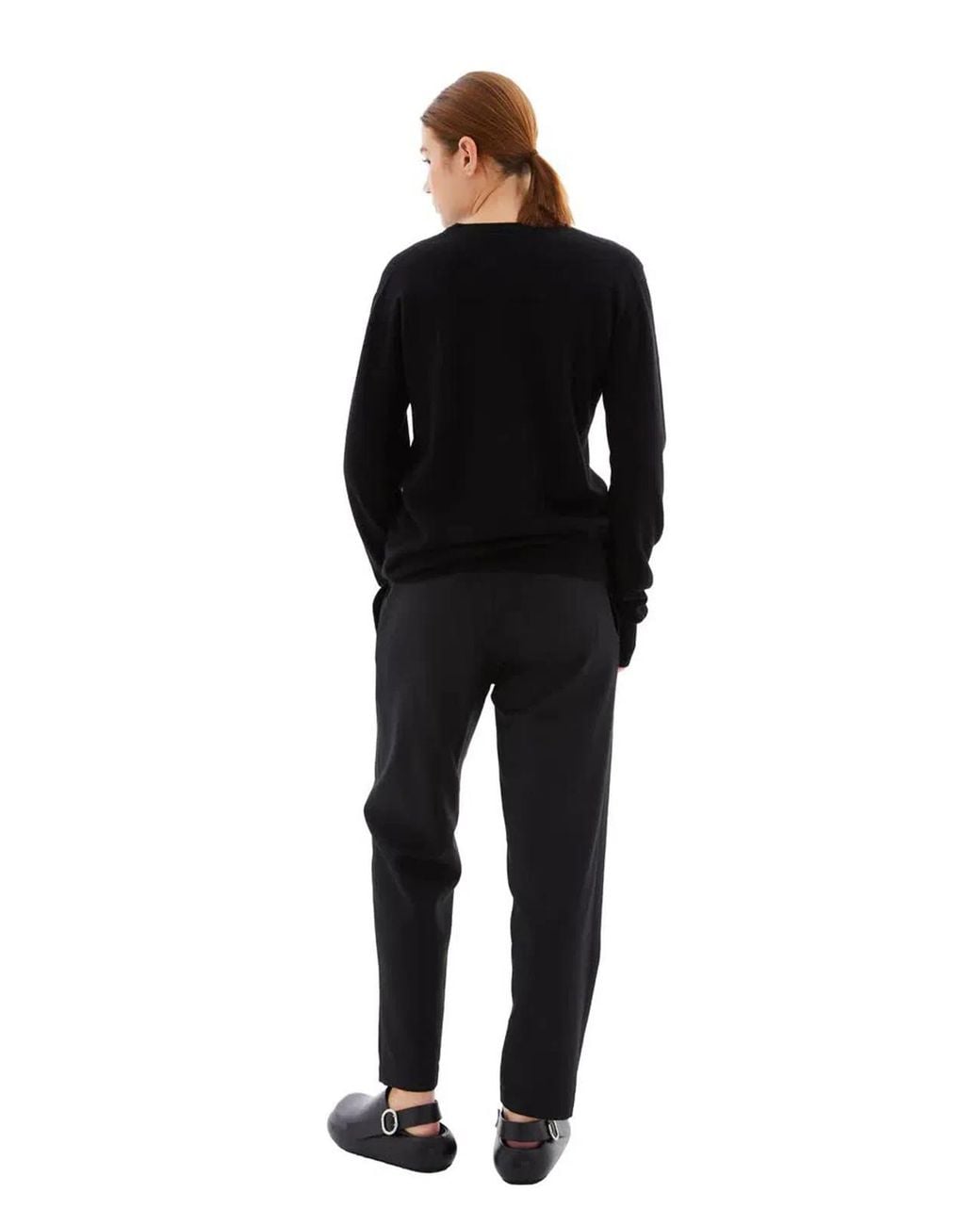 Jil Sander Black Cn Ls Cotton Sweater