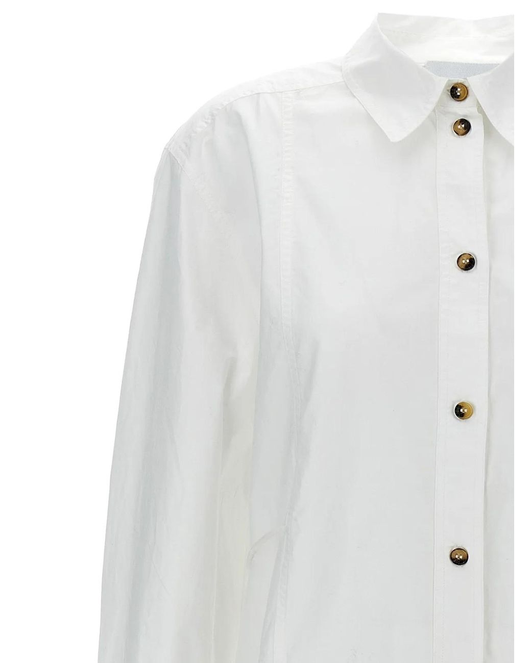 Ganni White Shirt With Decorative Side Ties