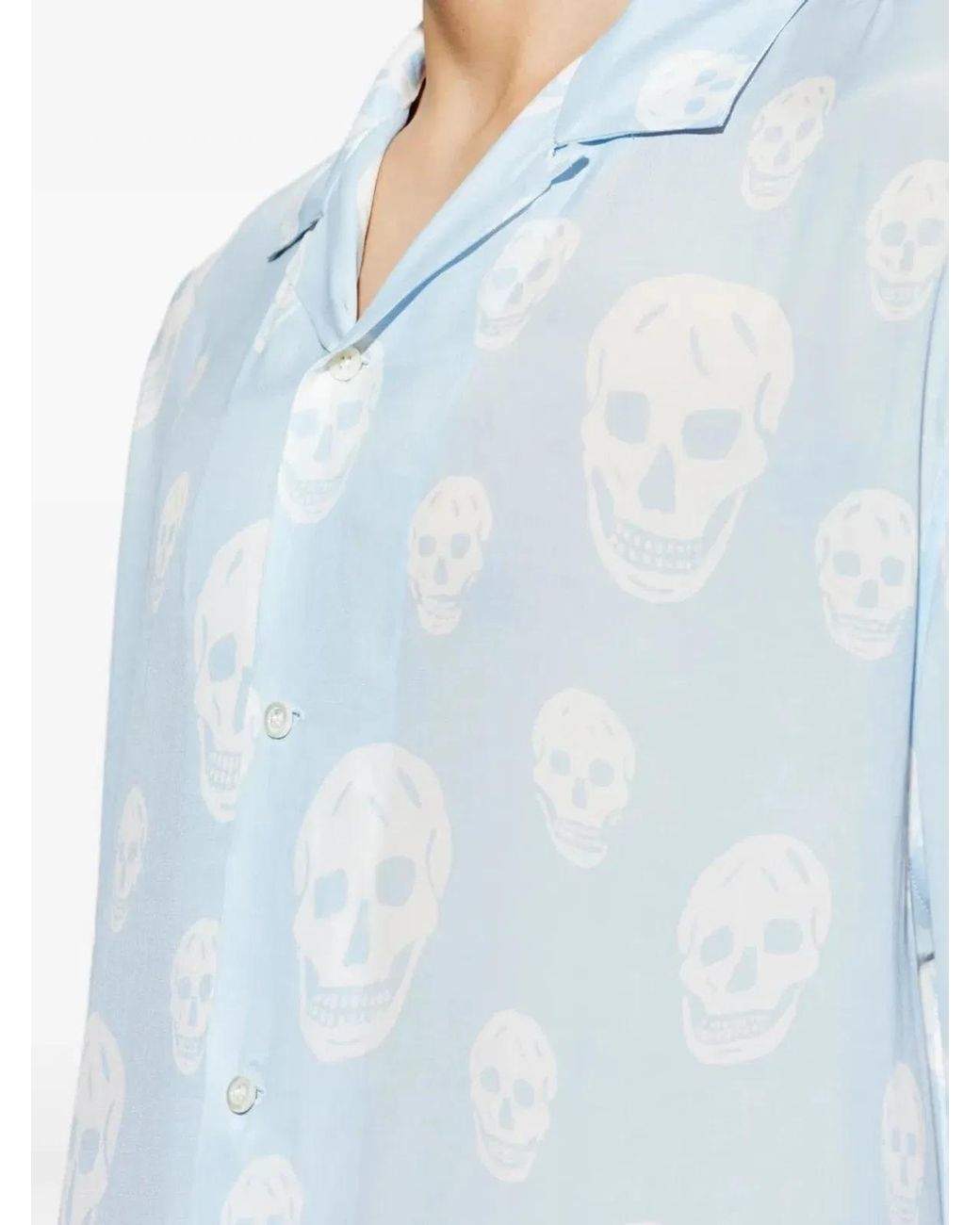 McQueen Blue Printed Hawaiian for men