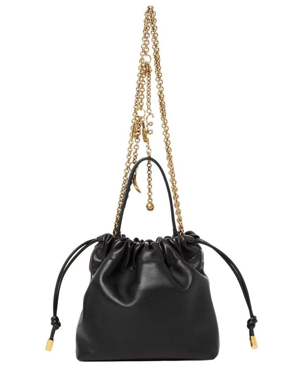 Chloé Black Mini Icons Leather Bag With Chain
