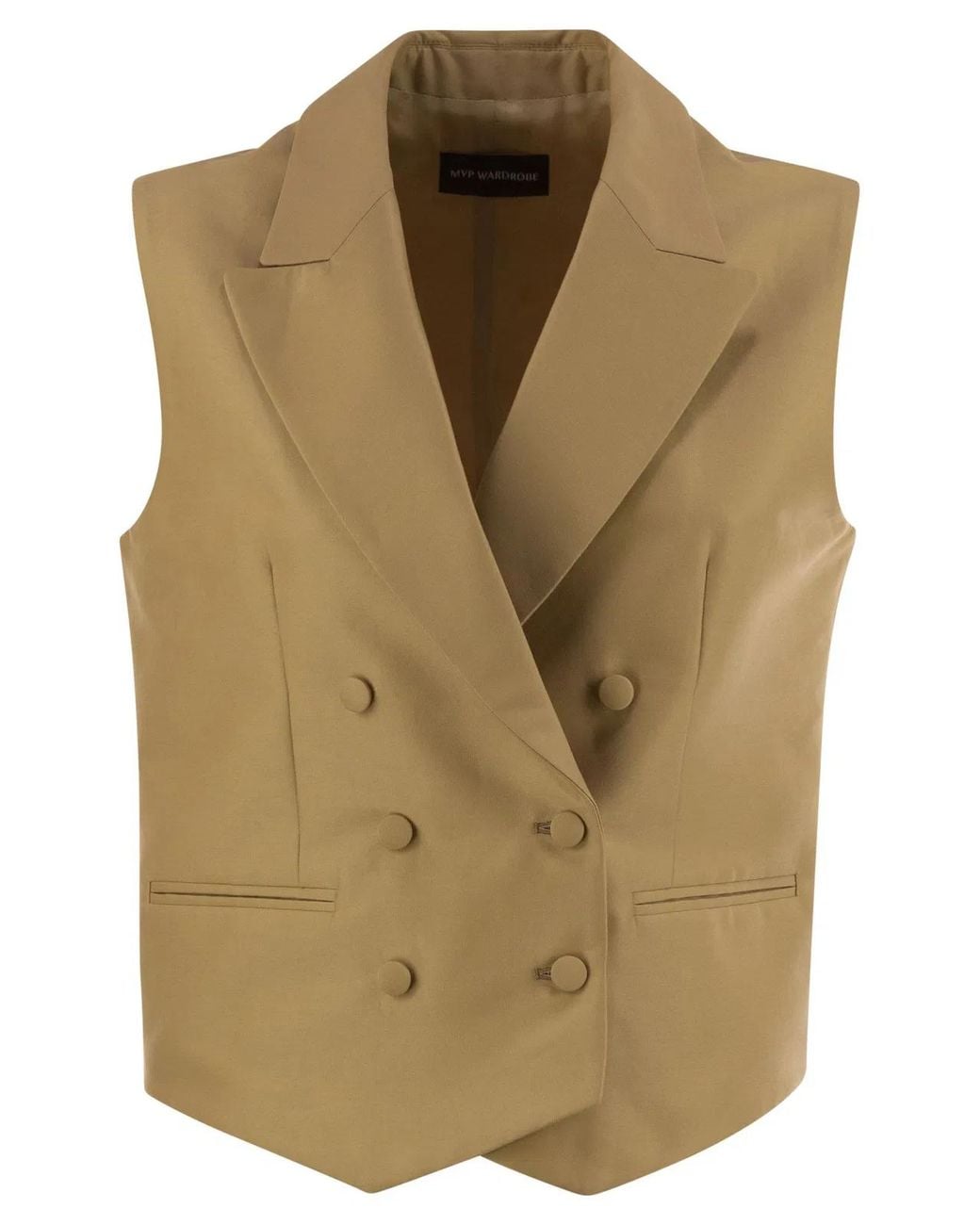 MVP WARDROBE Natural Double-Breasted Cotton And Silk Waistcoat
