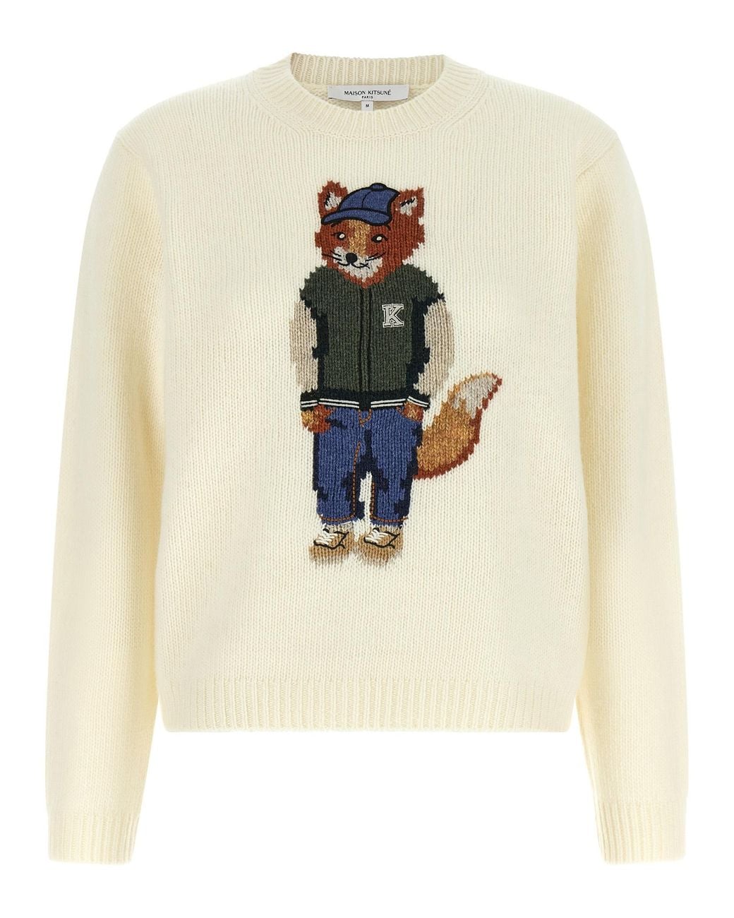 Maison Kitsuné White 'Dressed Fox' Sweater