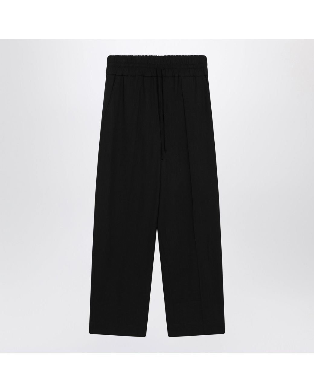 AMI Black Virgin Wool Trousers for men