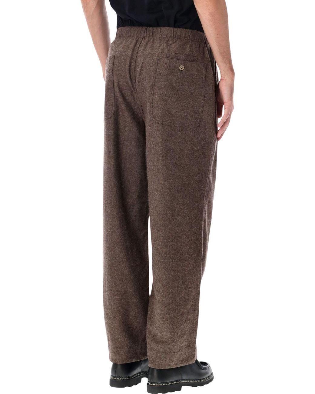 Nanamica Brown Melton Belted Pant for men