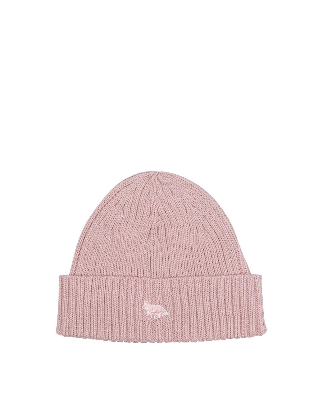 Maison Kitsuné Pink Maison Kitsuné "Baby Fox" Beanie