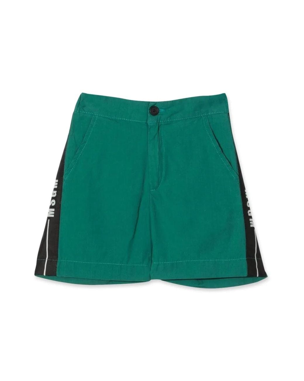 MSGM Green Cotton Bermuda