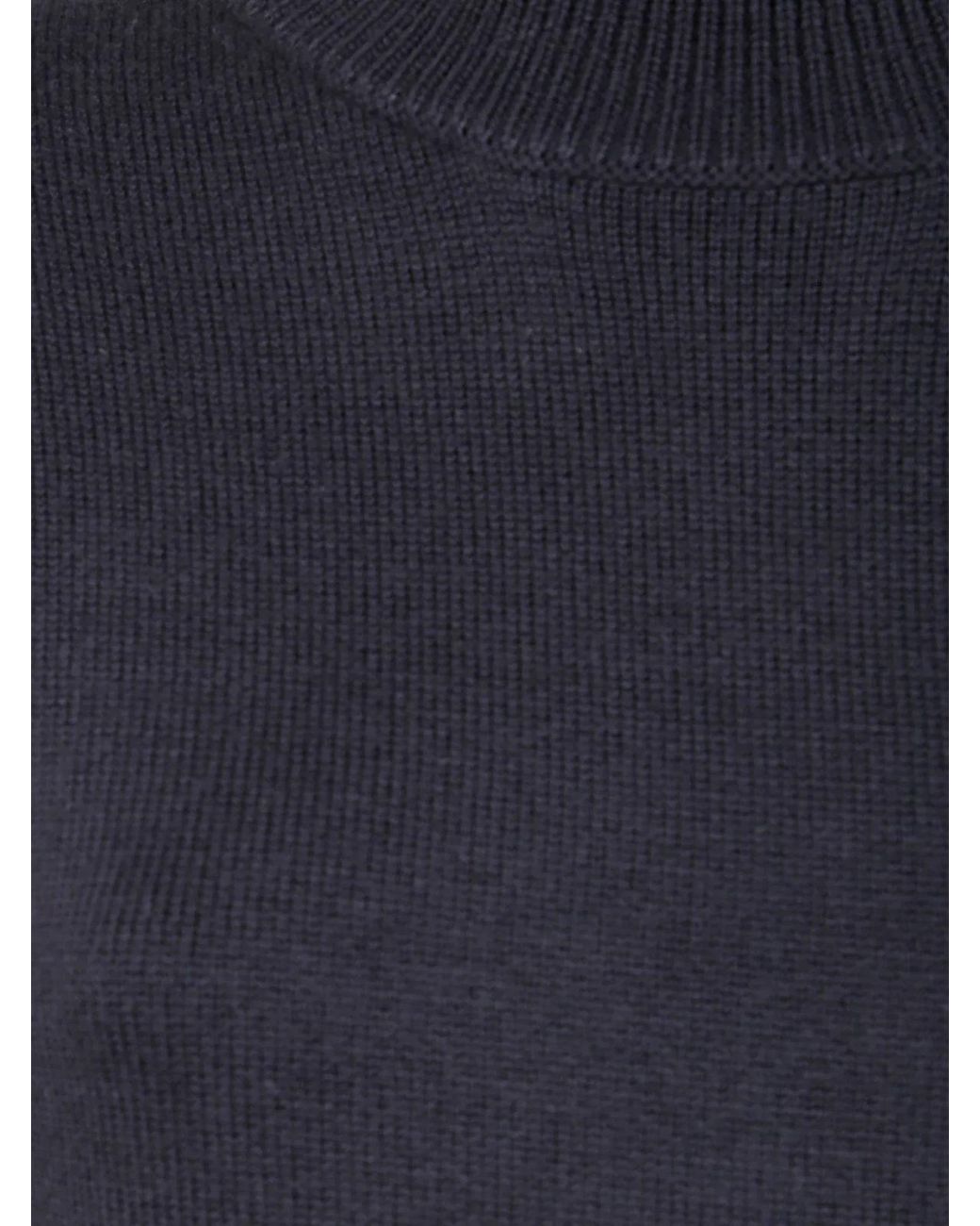 Totême Blue Cashmere Merinos Highneck Double Knit