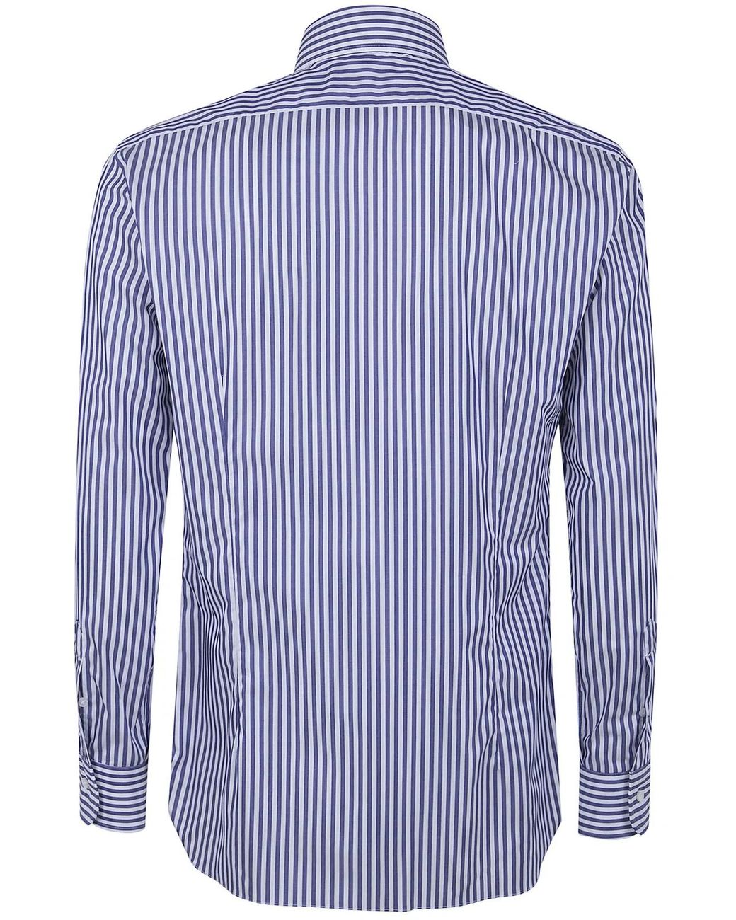 Barba Napoli Blue Classic Popeline Stripes Shirt for men