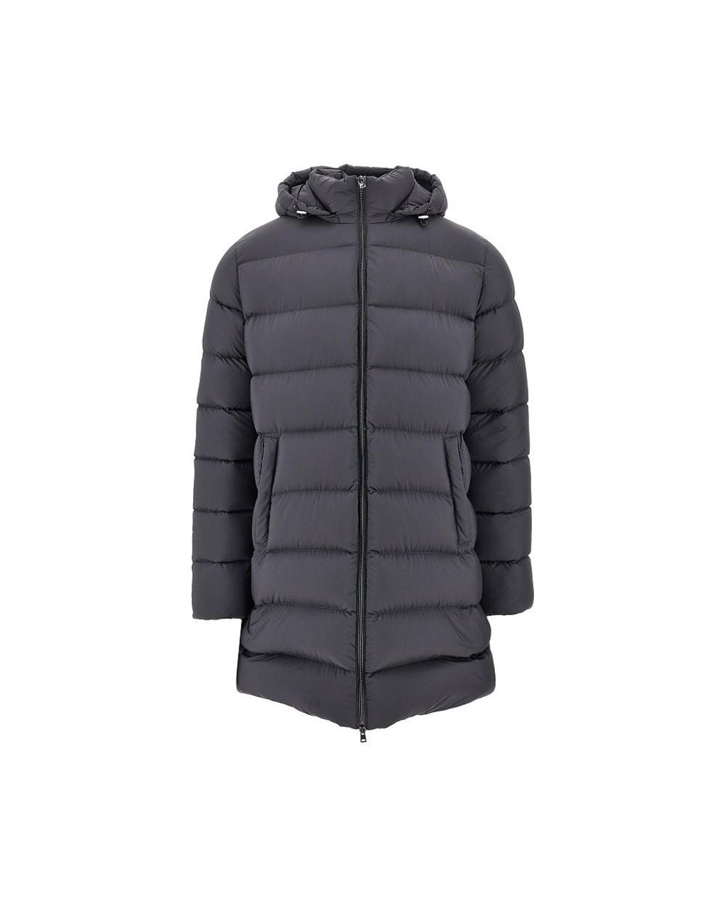 Herno Gray Nylon Microfiber Goose Down Parka Coat for men