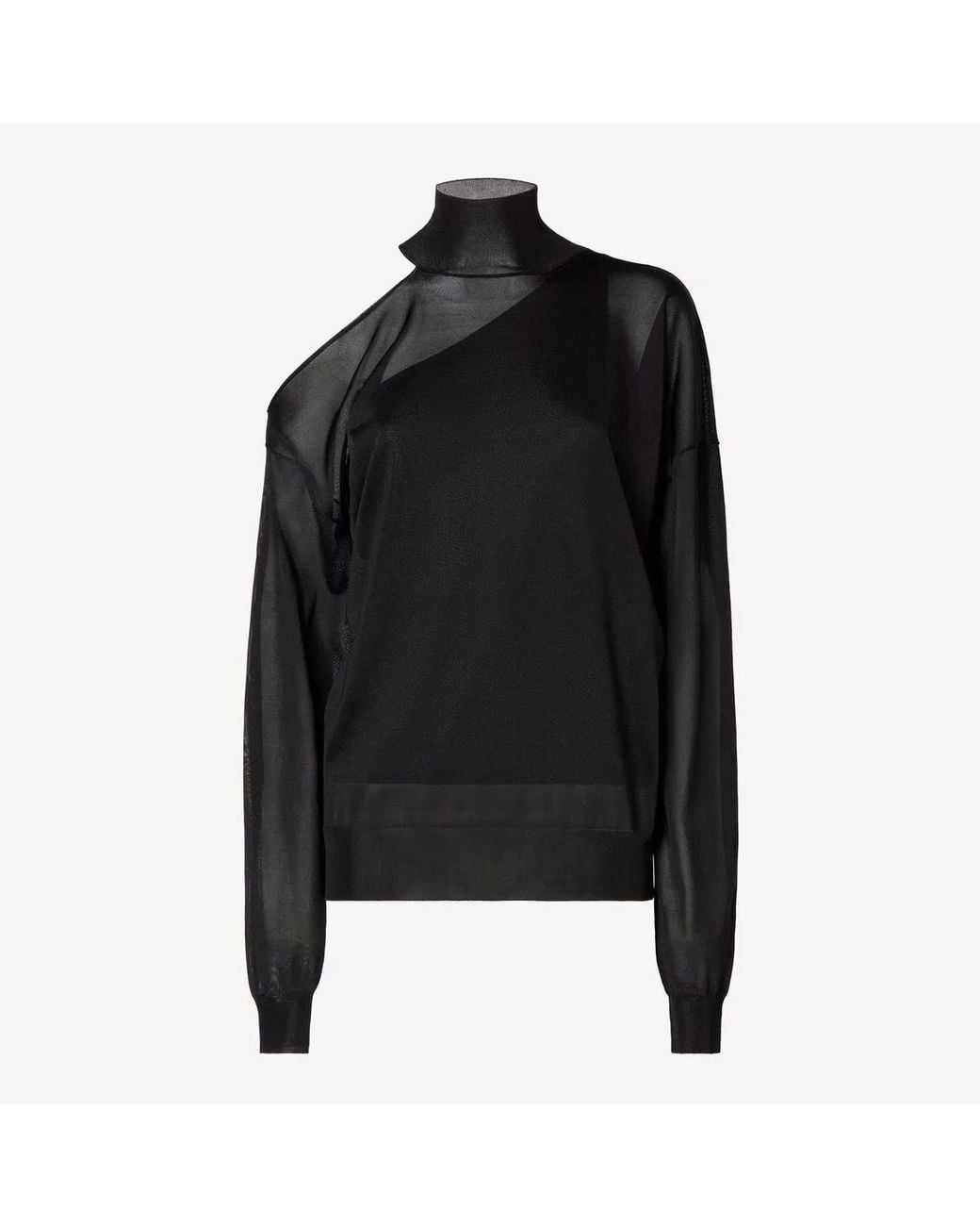 Fendi Black Pull Silk Organza