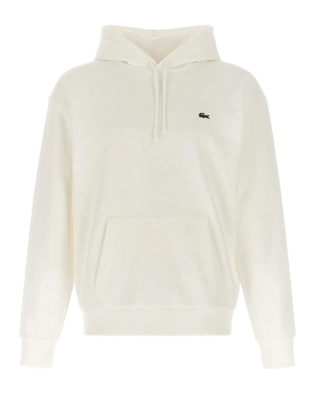 Lacoste White Logo Patch Hoodie for men