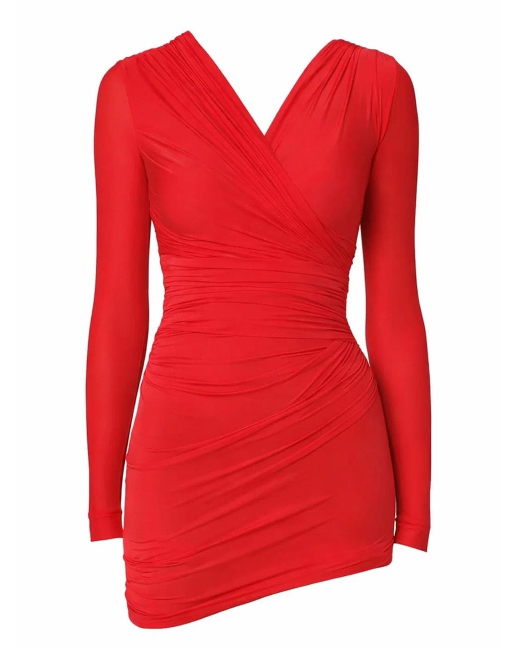 Balenciaga Red Draped Mini Dress