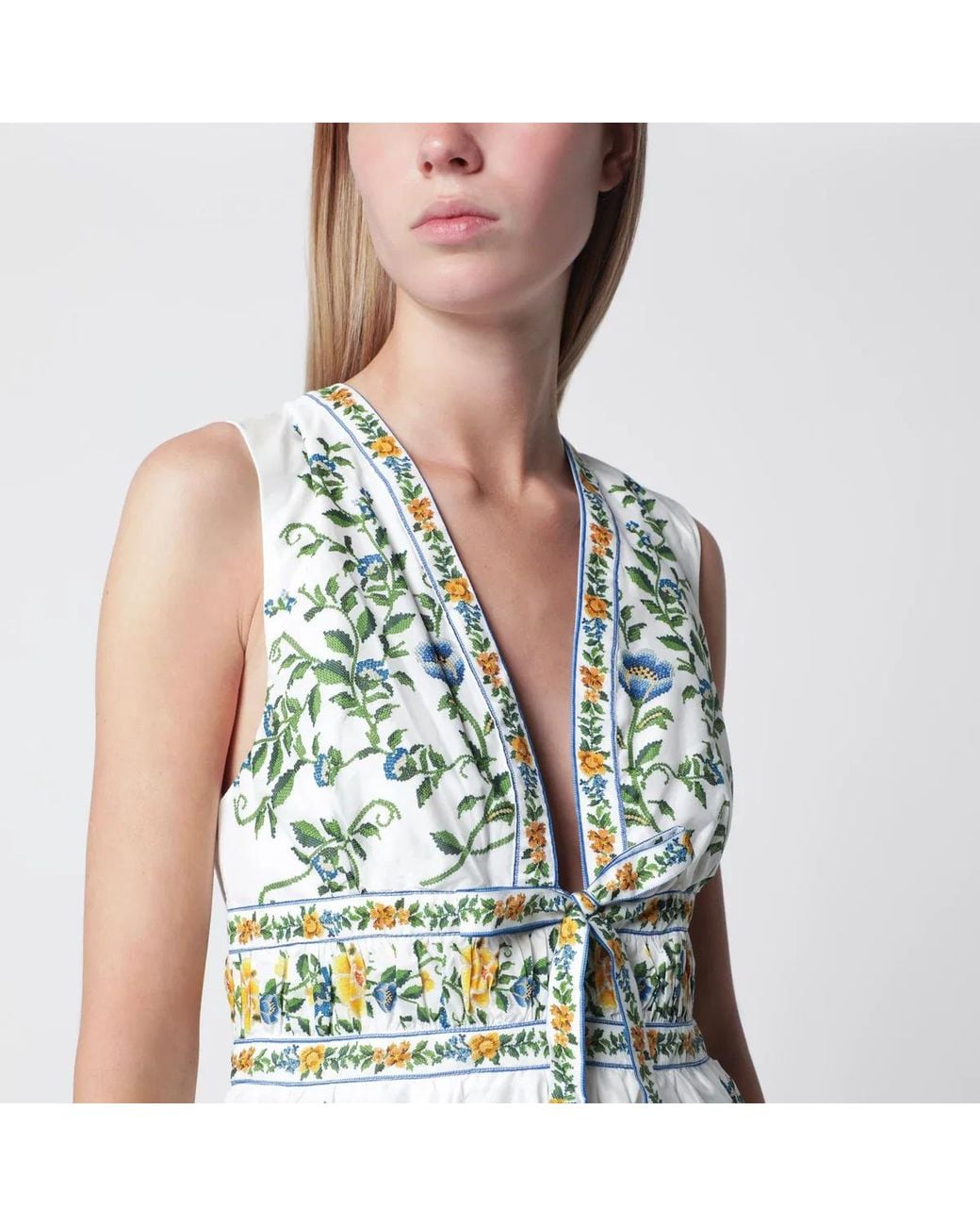 Farm Rio Multicolor Ivory Floral Mini Dress