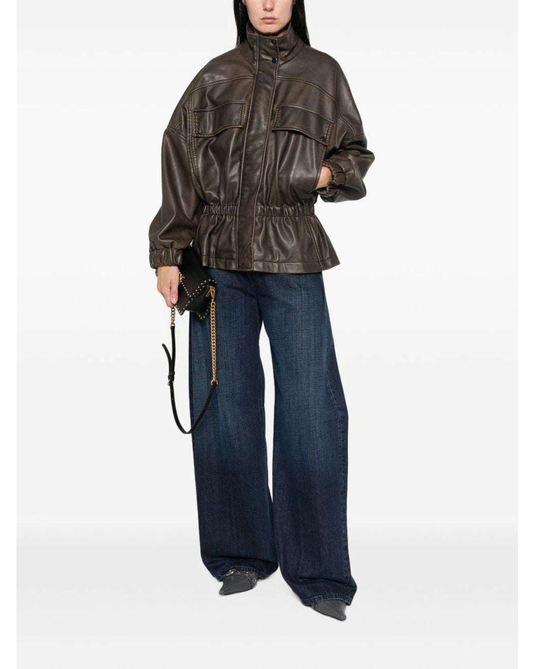 Pinko Brown Barkeria Pea Coat