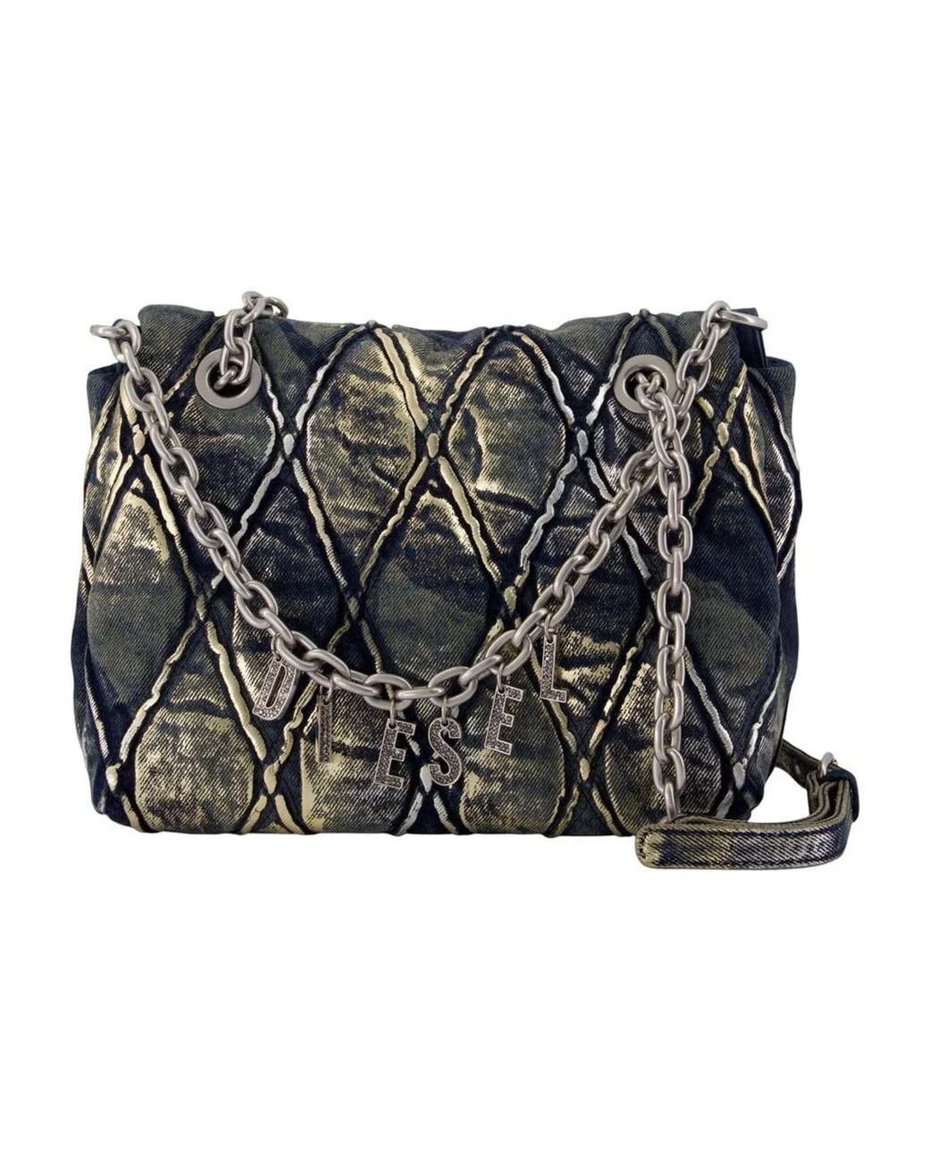 DIESEL Black Charm-D Medium Shoulder Bag