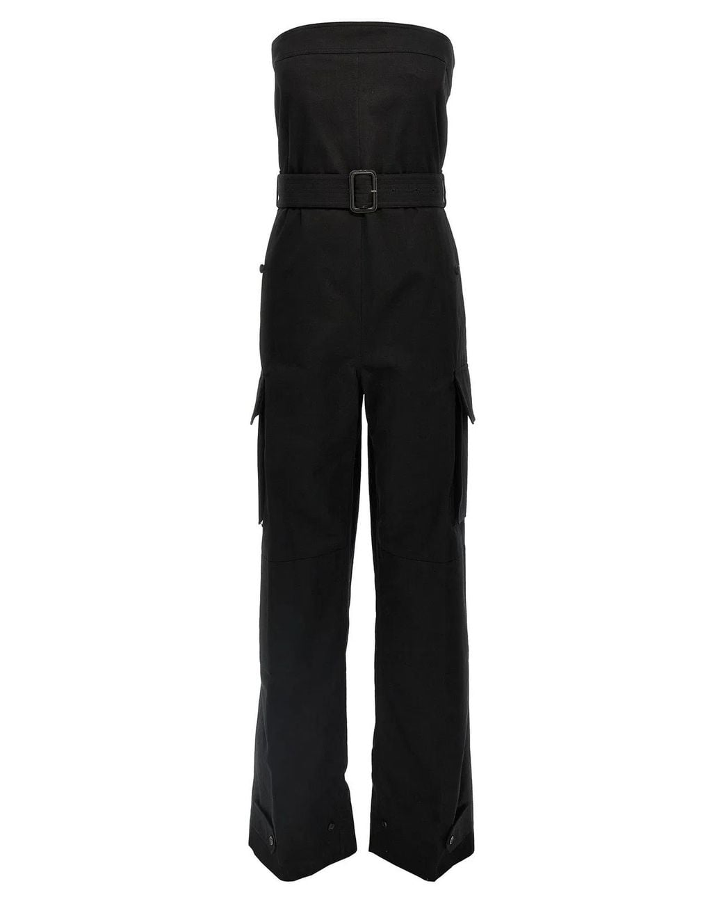 Saint Laurent Black Bustier Jumpsuit With Detachable Belt