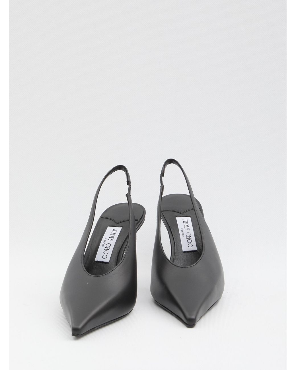 Jimmy Choo Black Isa Leather Slingback Pumps