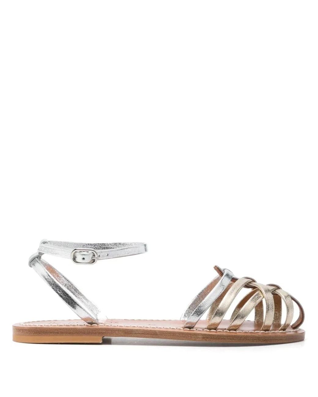 K. Jacques White Cyrenia Two-Tone Sandals