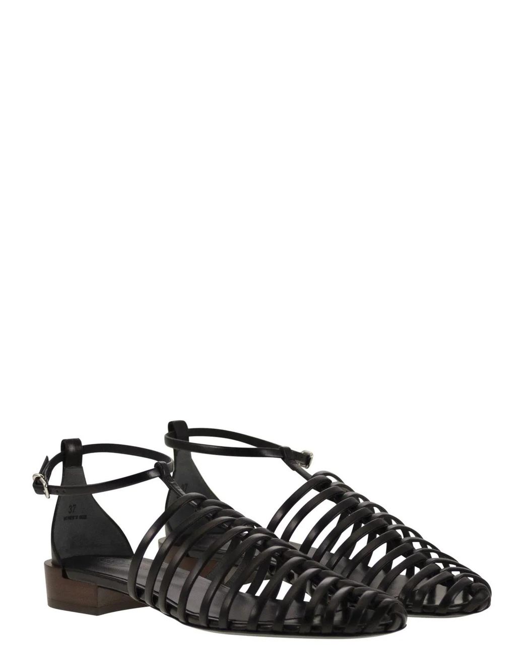 Tod's Black Leather Sandal