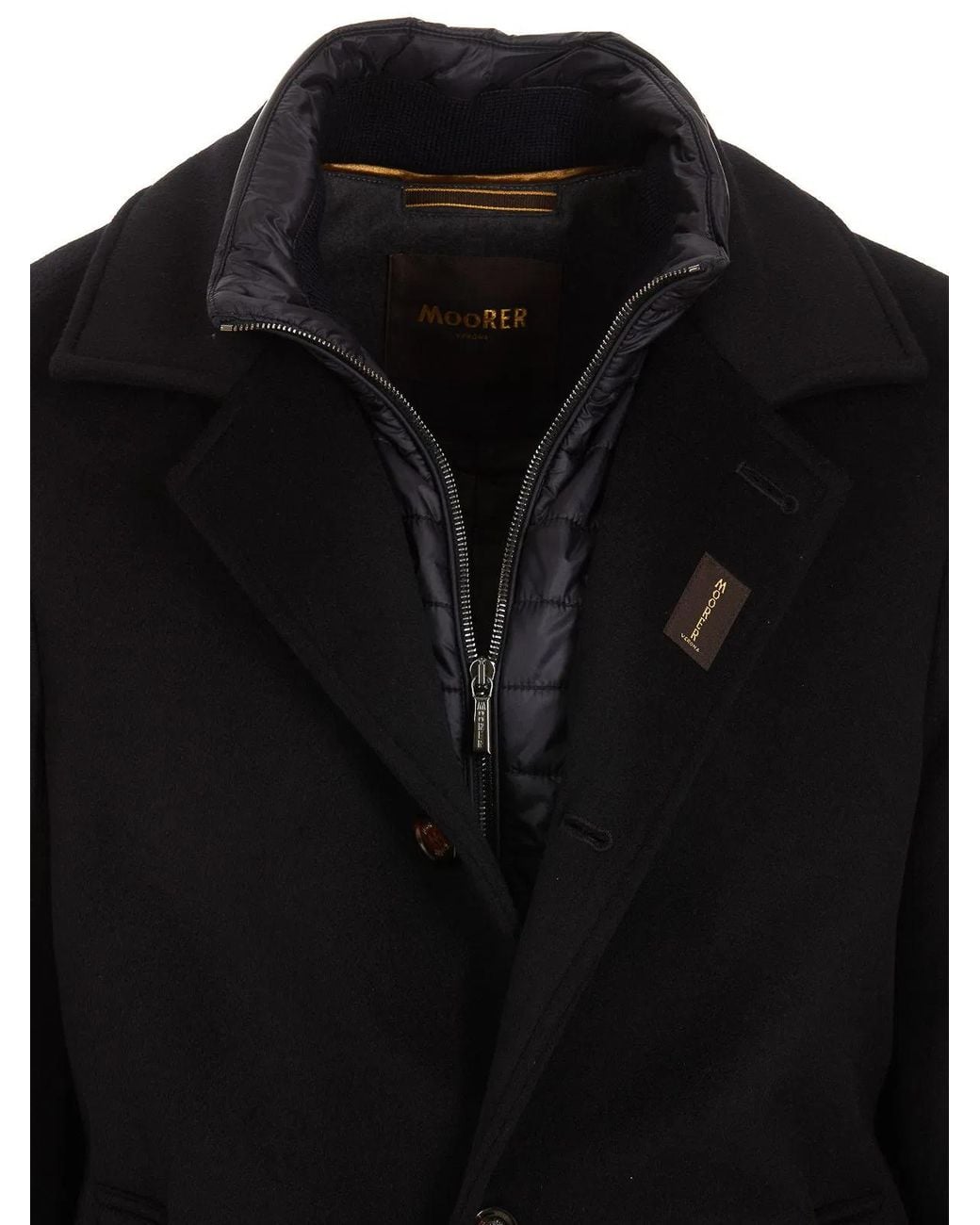 Moorer Black Tech Fabric Padded Coat for men