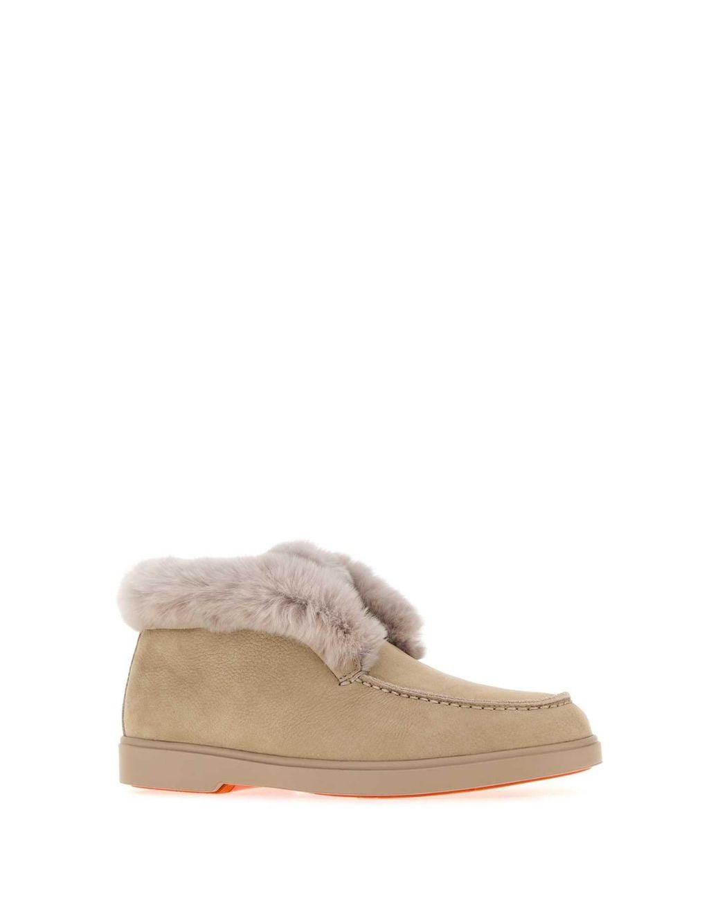 Santoni Multicolor Hadeel Nubuck Slip-On Loafers With Shearling Lining