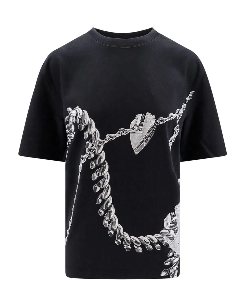Burberry Black Cotton T-Shirts And Polos