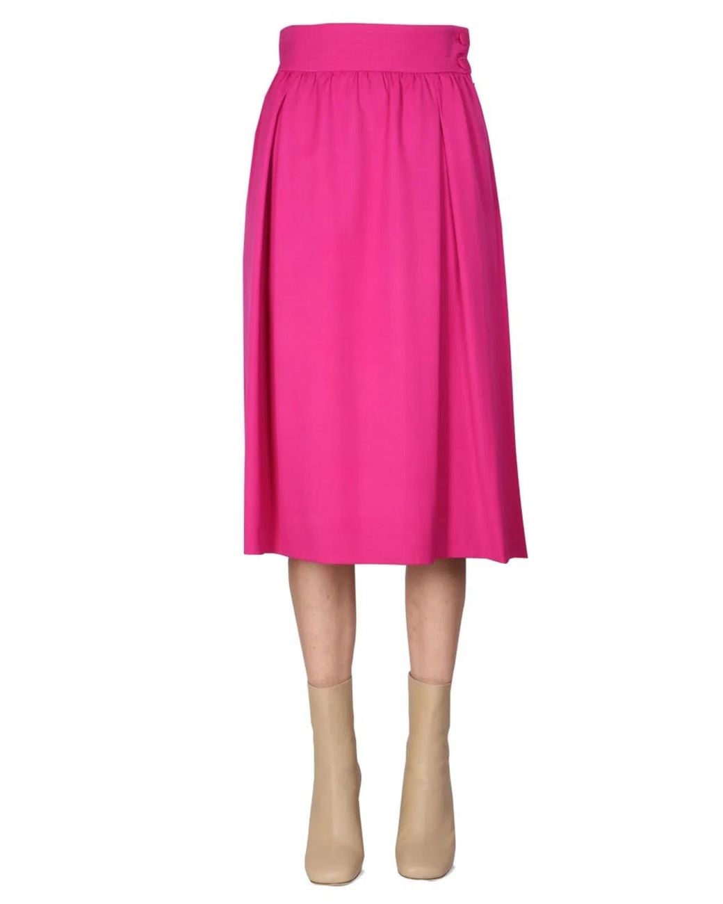Moschino Couture Pink Flared Midi Skirt