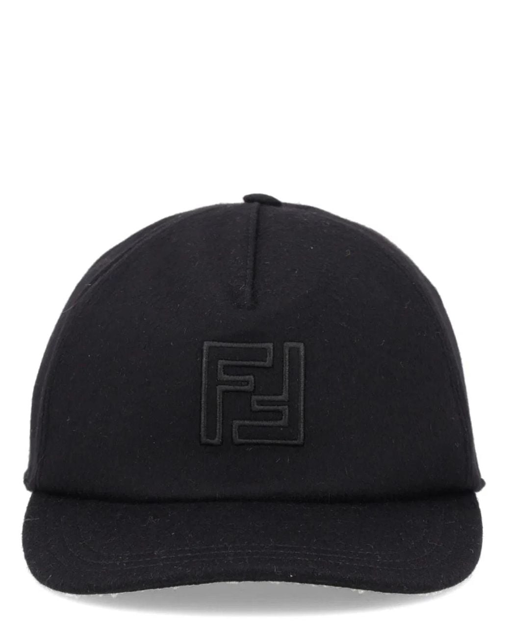 Fendi Black Wool And Cashmere Baseball Hat for men