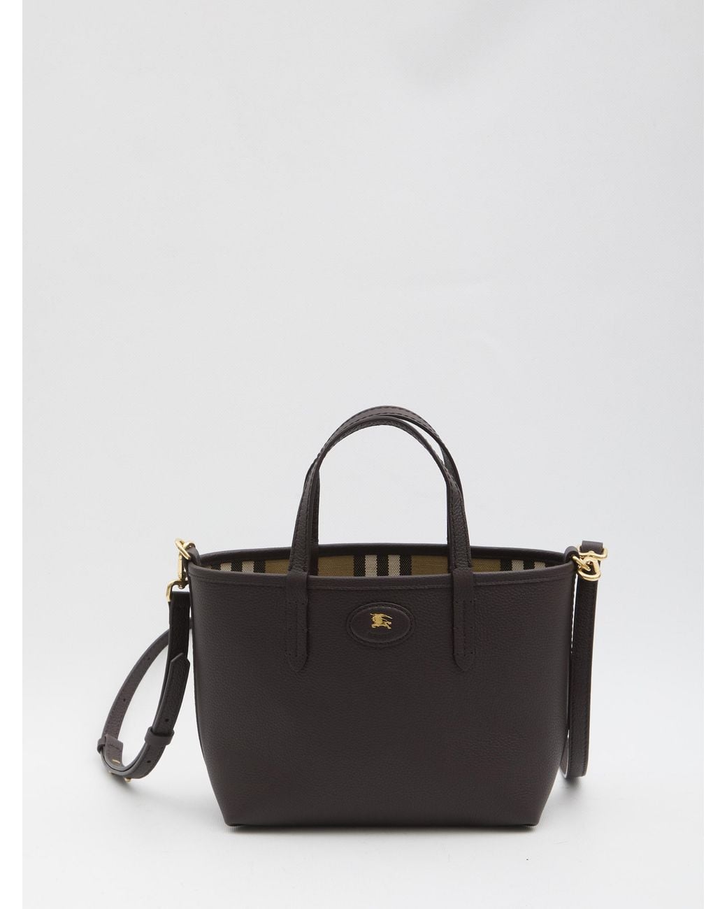 Burberry Black Ll Mini Reversible Shopper Bag