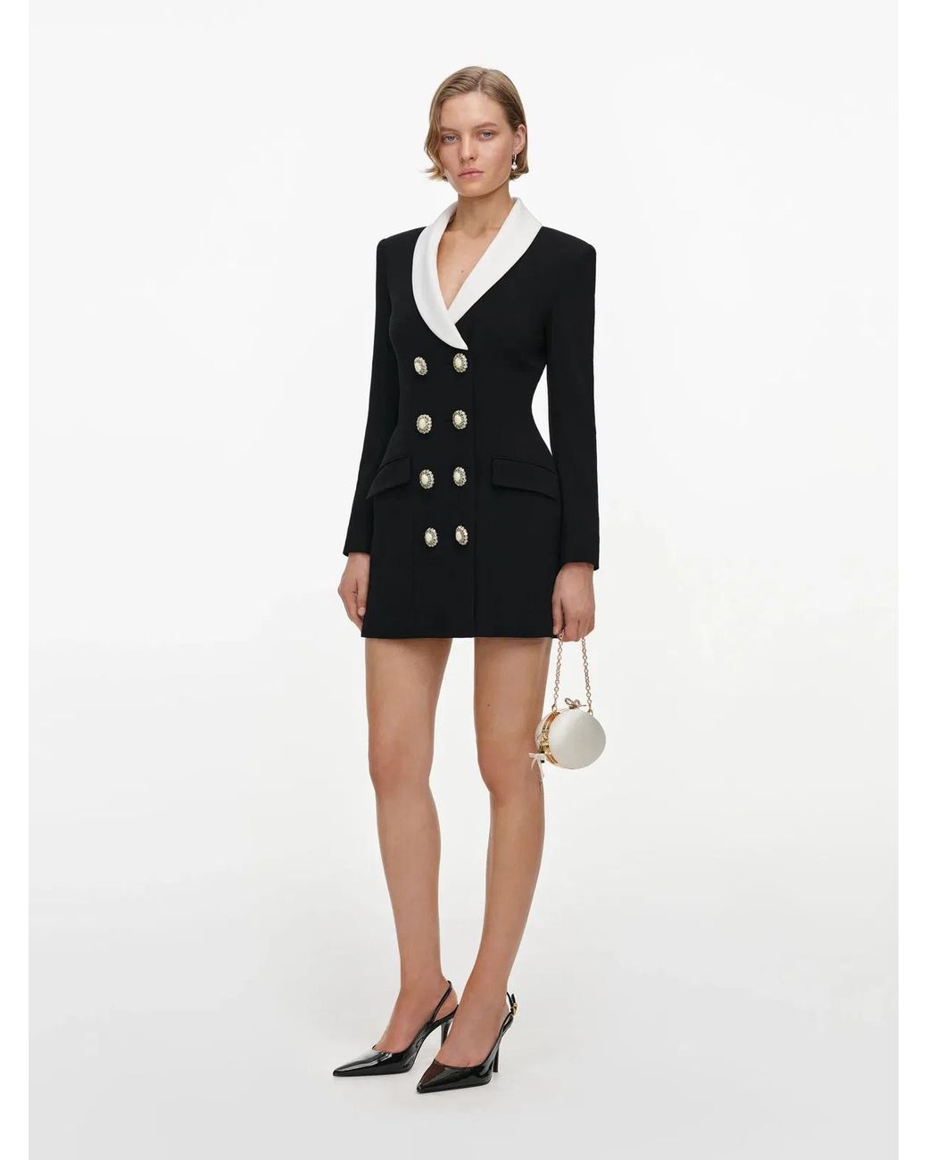 Self-Portrait Black Tailored Blazer Dress