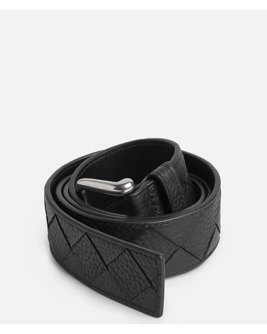 Bottega Veneta Black Taurillon Leather Belt for men