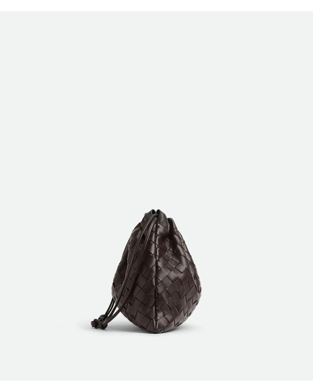 Bottega Veneta Blue Intrecciato Drawstring Medium Shoulder Bag