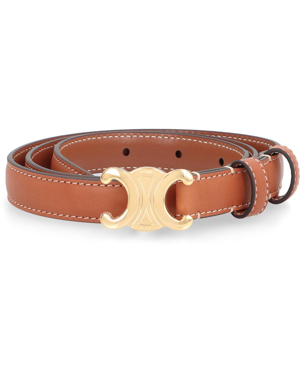 Céline Brown Mini Triumph Leather Belt