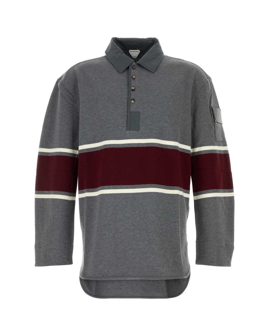 Bottega Veneta Gray Cotton Polo Shirt for men