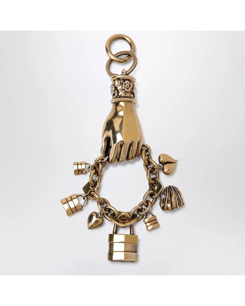 Chloé Metallic Symbols Hand & Heart Bag Charm